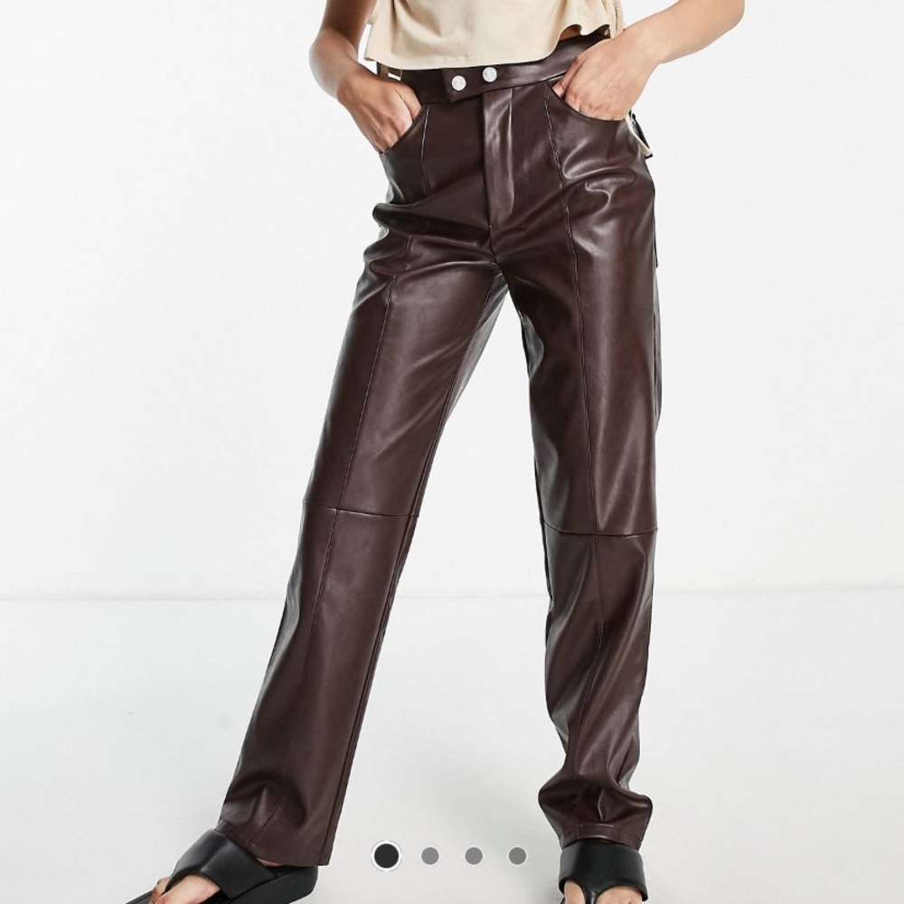 NWT 4th and Reckless brown leather pants